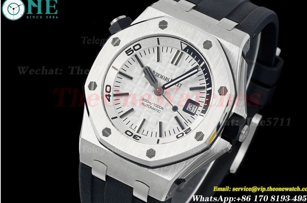 RU SS White Super 42mm Clone 15710 Offshore Diver SA3120 IPF Royal Oak 0119